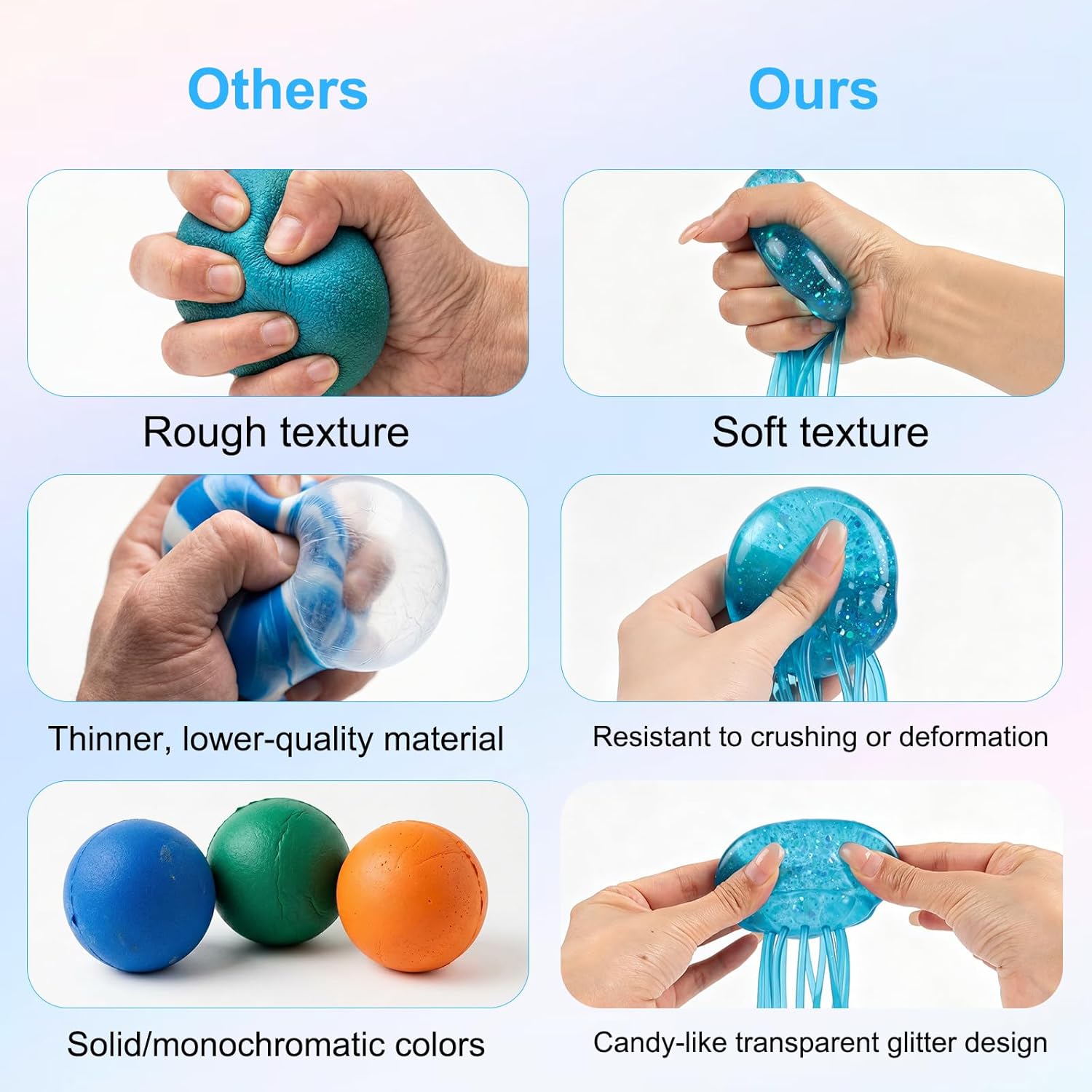 Jellyfish Squishy  Random Fidget Toys - Fidget Toy with Wiggly Tentacles, Soft Squeeze Toy for Stress Relief, Anxiety Relief Small Gifts for Office School Travel Birthday Party for Adults (Colour May Vary)