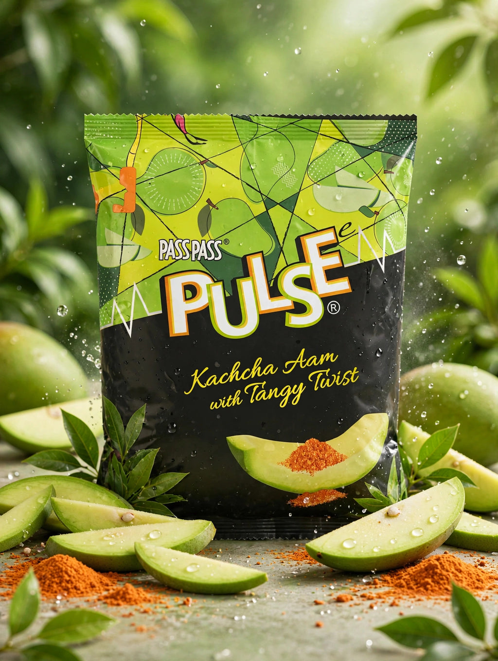 Pulse Kachcha Aam Candy with Tangy Twist - Raw Mango Toffee - Chatpata Masala Filled - 10 Pcs