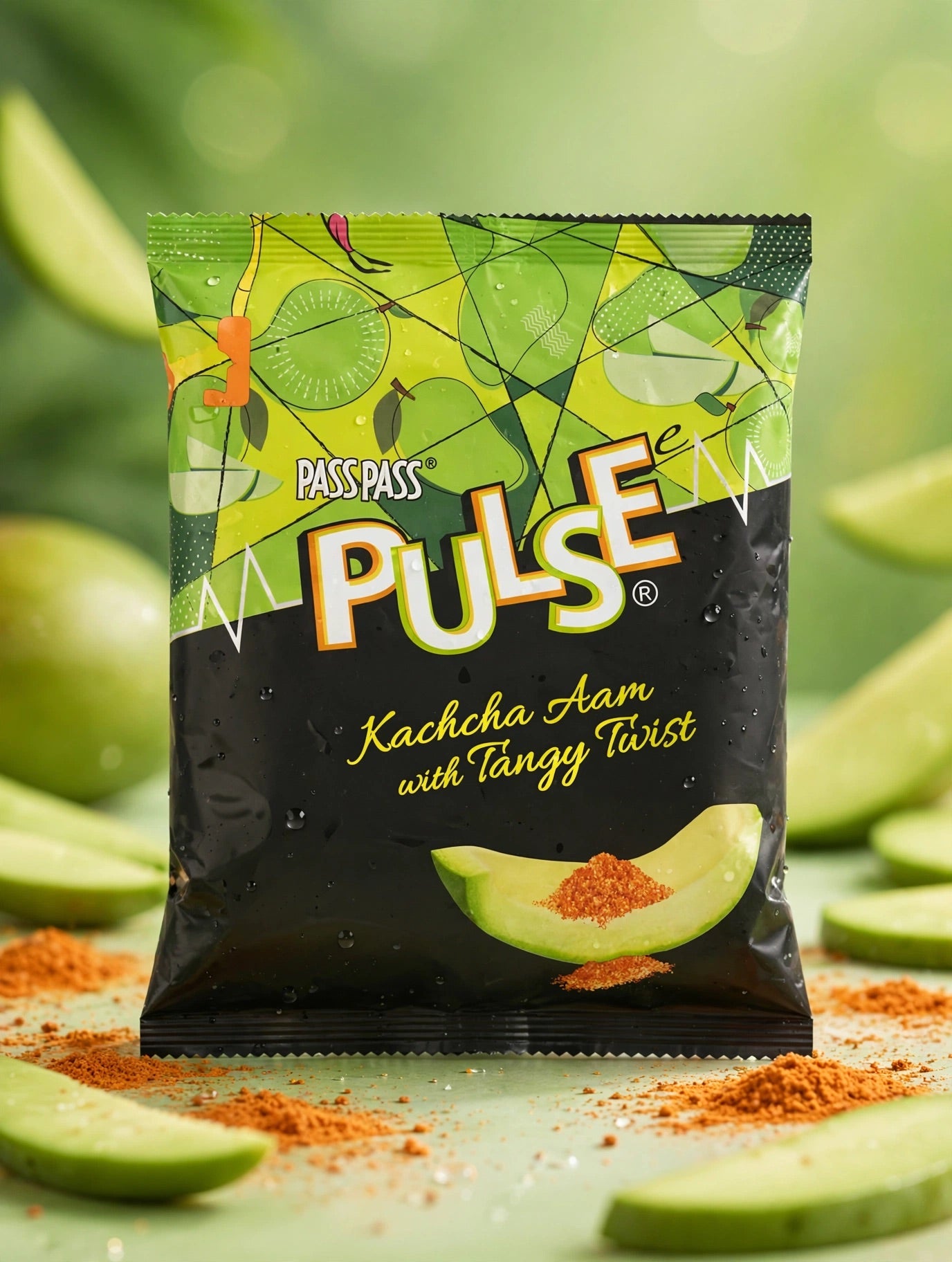 Pulse Kachcha Aam Candy with Tangy Twist - Raw Mango Toffee - Chatpata Masala Filled - 10 Pcs